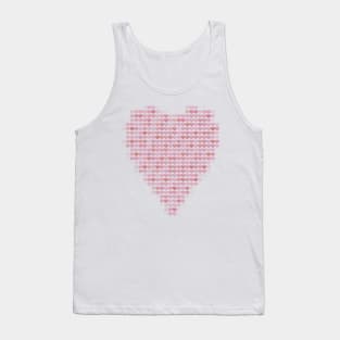 Daisy Pink Heart Filled with Hearts for Valentines Day Tank Top